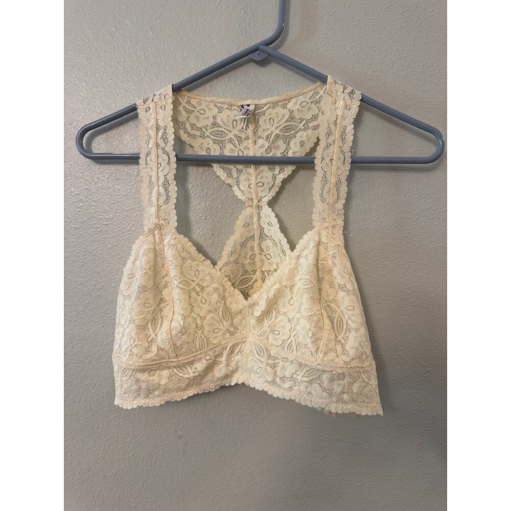 Intimately Free People cream Galloon Lace racerback bra women's large